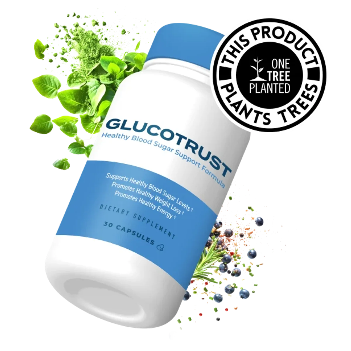 GlucoTrust Natural Blood Sugar Formula — Front Label